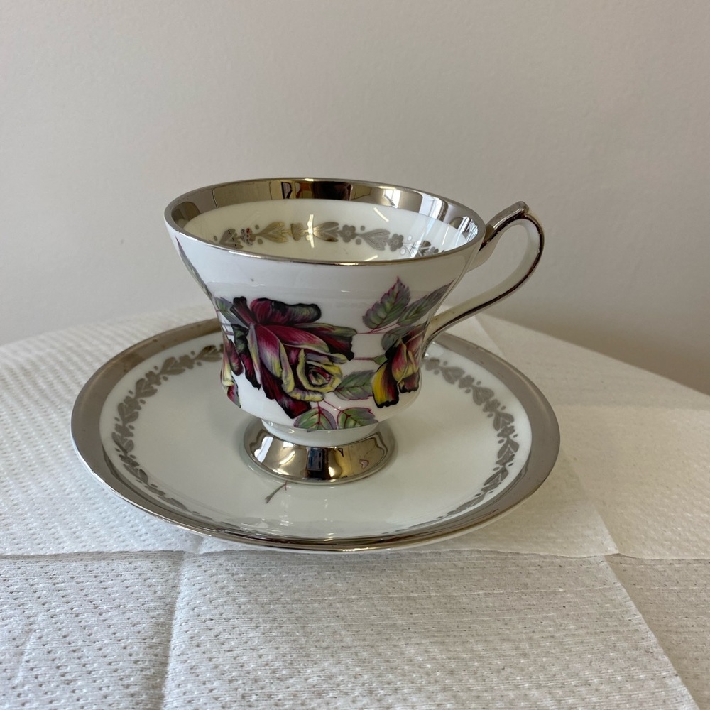 Cup and saucer.